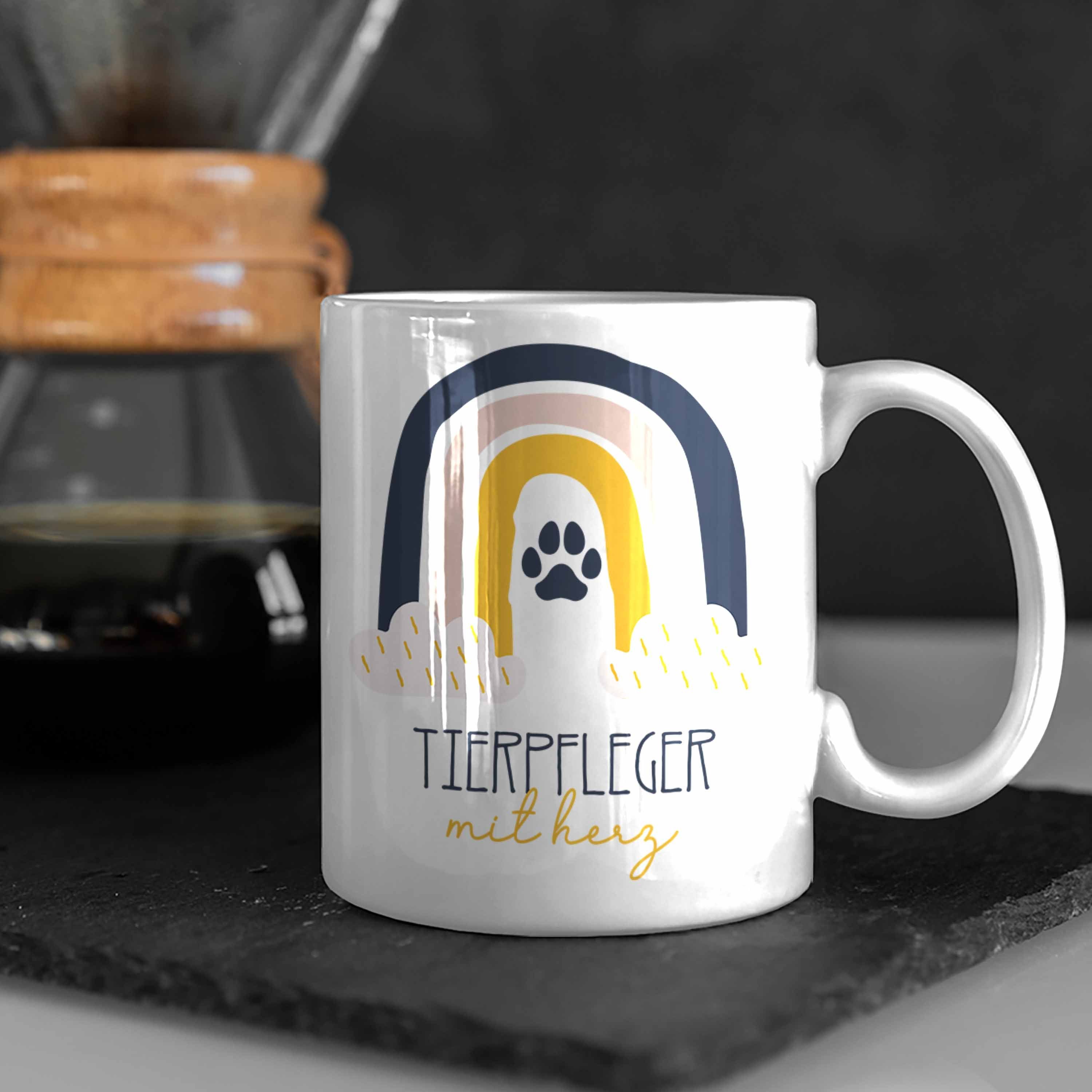 Tasse Weiss für Kaffeetassse Trendation Tierpf Geschenkidee Geschenk Tasse Danke Tierpfleger
