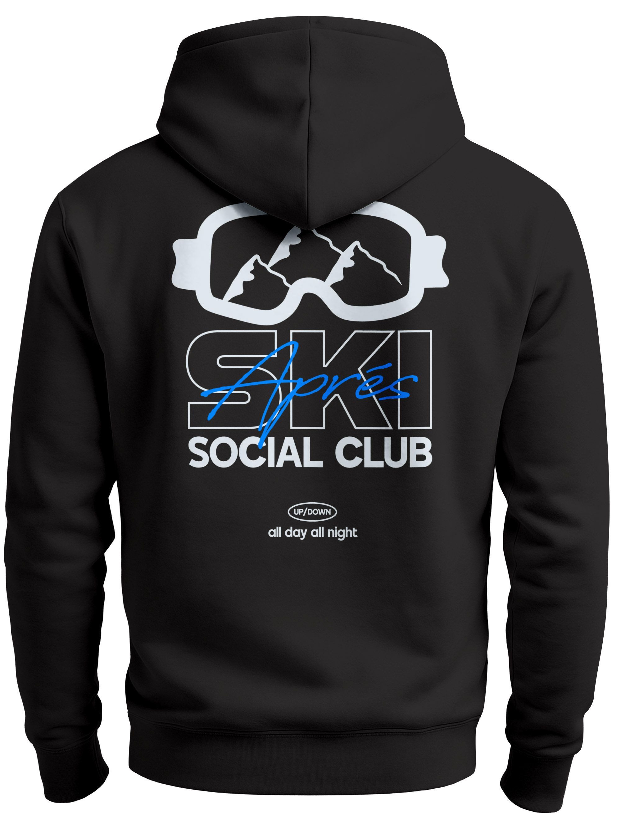 Neverless Hoodie Herren Hoodie Backprint Après Ski Social Club Skifahren Snowboarden