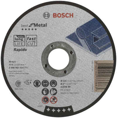 Bosch Professional Trennscheibe »gerade Best for Metal - Rapido A 60 W BF«, 125x1 mm, Ø Bohrung: 22,23 mm