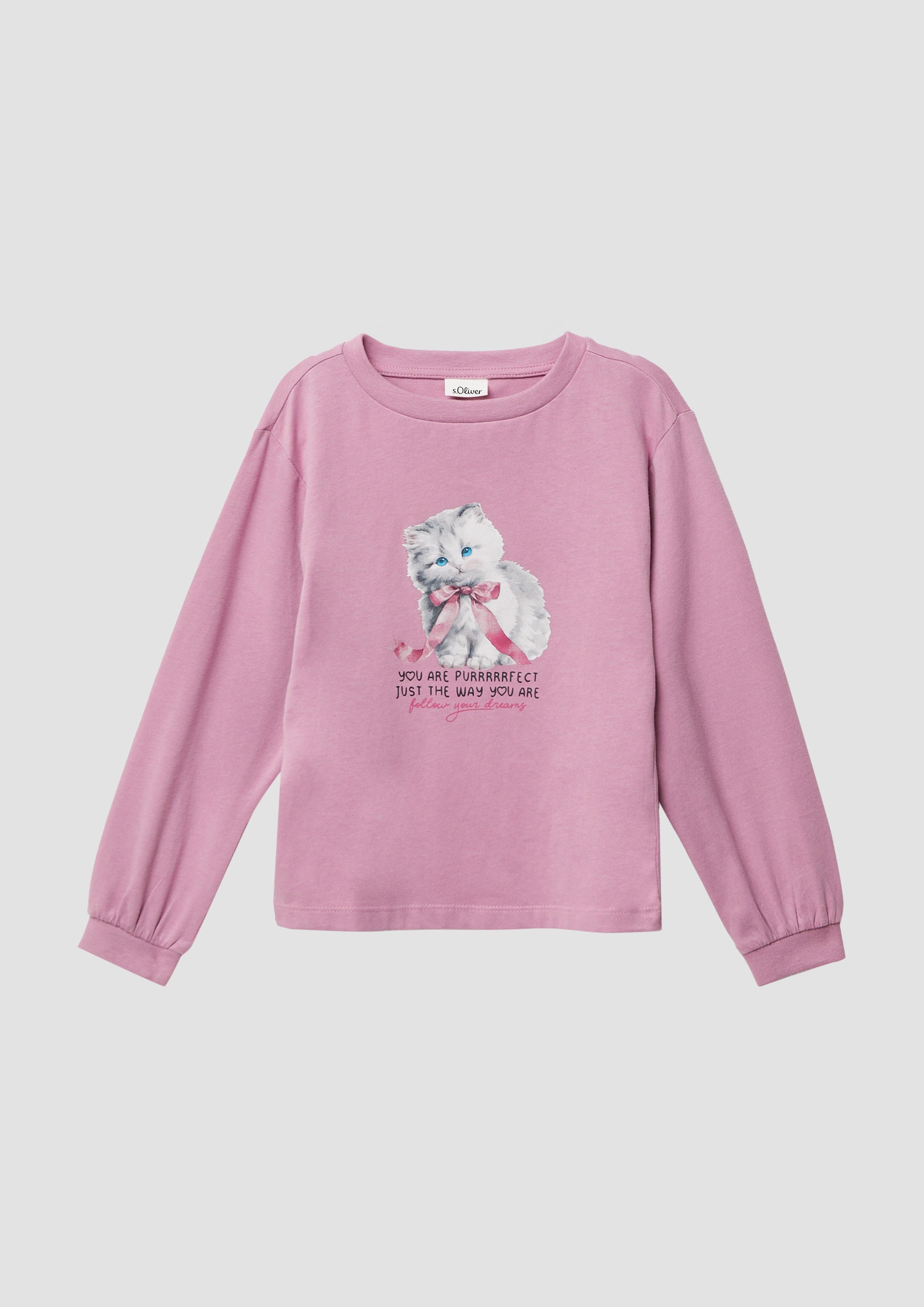 Langarmshirt Longsleeve im Loose Fit mit Frontprint