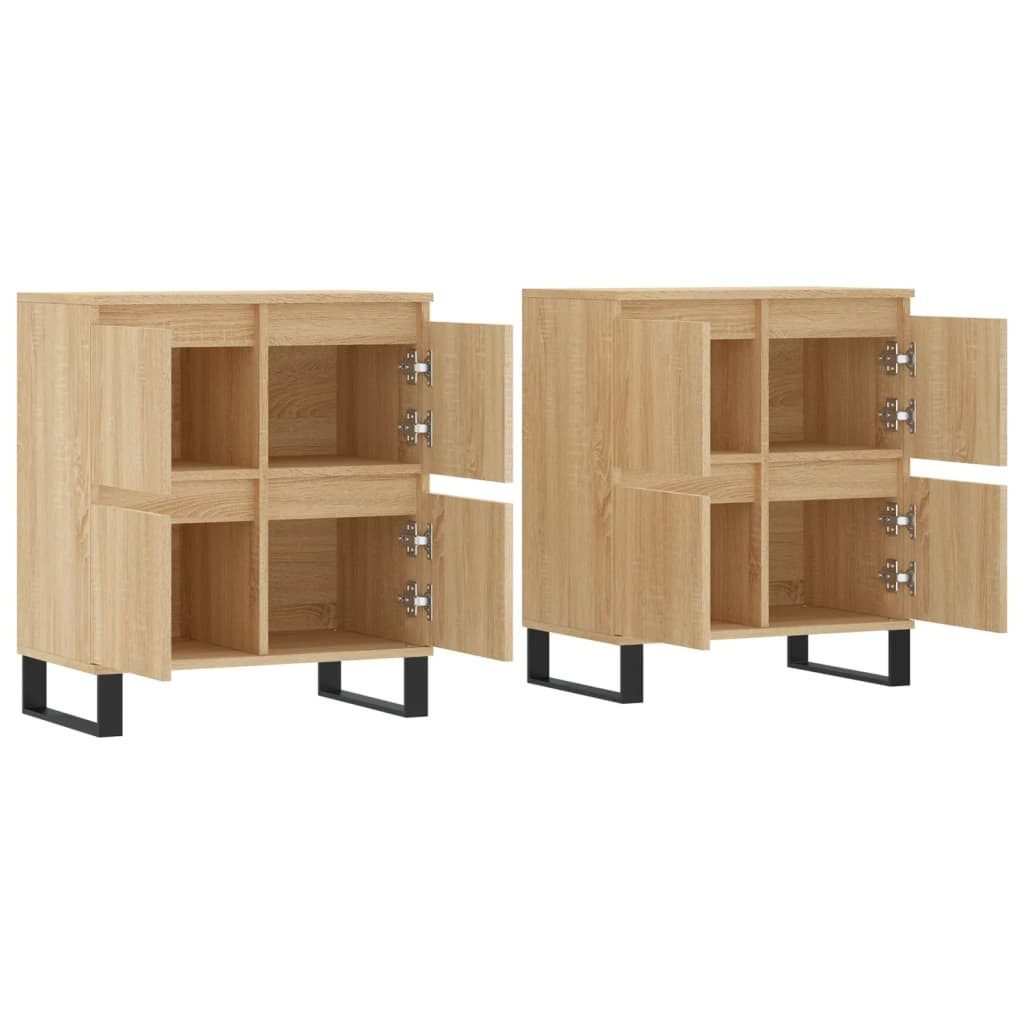 vidaXL Sideboard 2 Stück Sideboards 2 Stk Sonoma Eiche Spanplatte