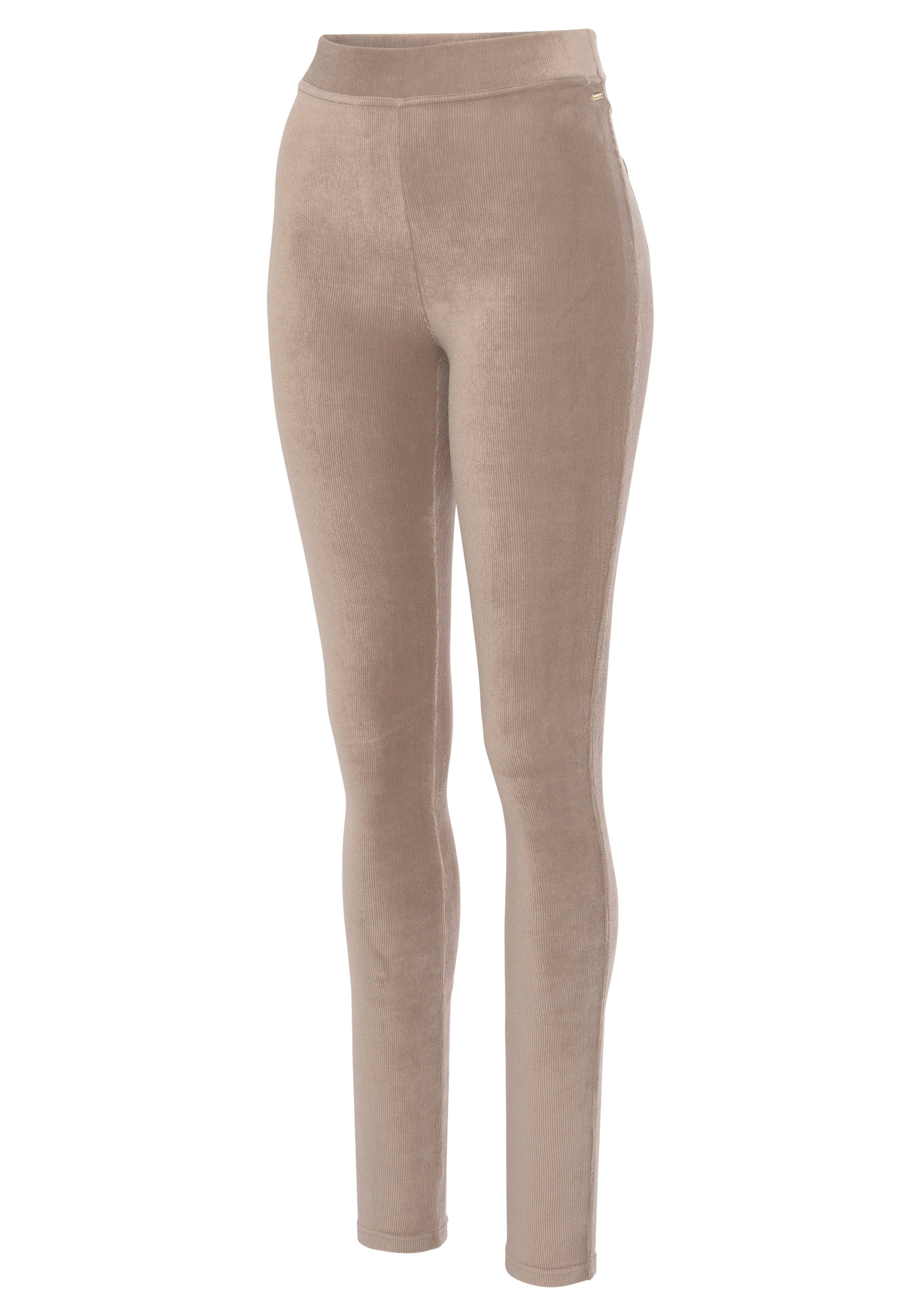 Leggings aus weichem beige Loungewear Cord-Optik, LASCANA in Material
