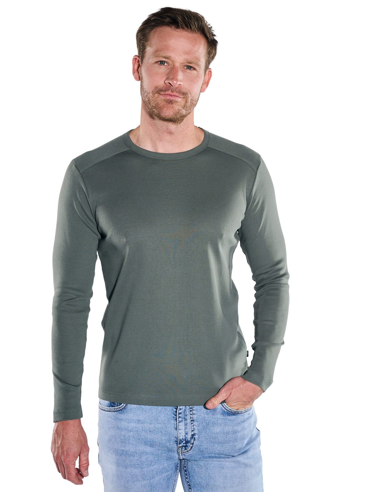 Engbers Langarmshirt Herren Langarmshirt "My Favorite" RH, Dunkelgruen