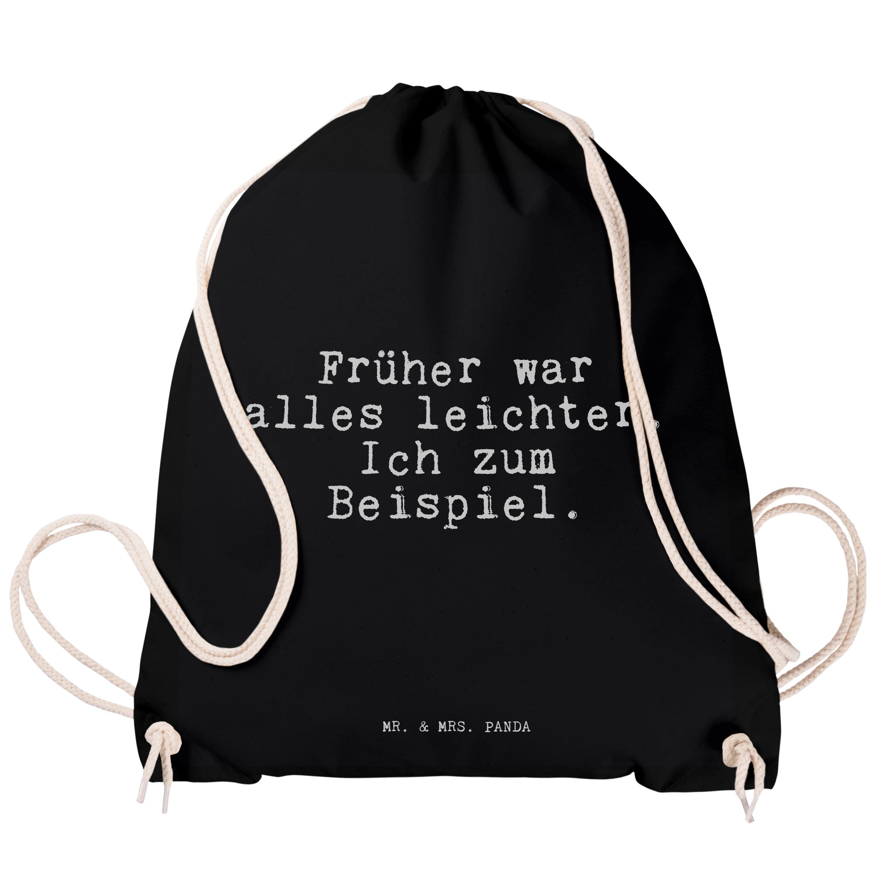 & Sporttasche Früher - leichter.... Schwarz Mrs. Tasche, Panda Mr. (1-tlg) war - alles Spruch, Geschenk, Z