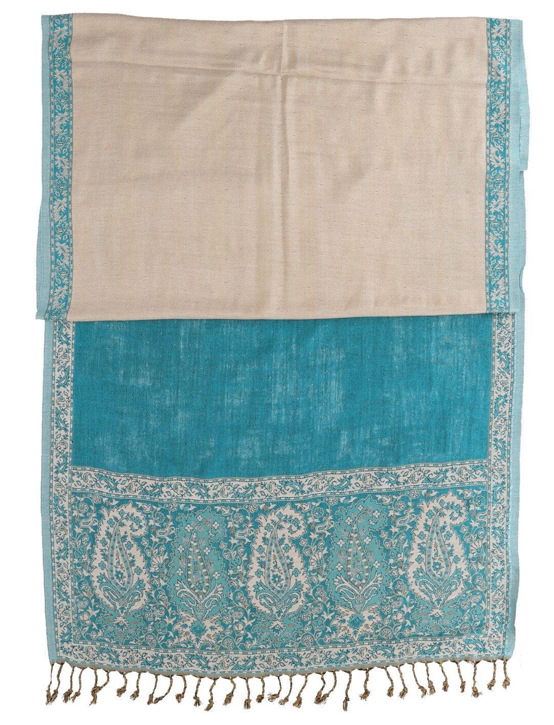 Guru-Shop Halstuch Viskose Schal Stola mit Paisley Muster - aqua günstig online kaufen