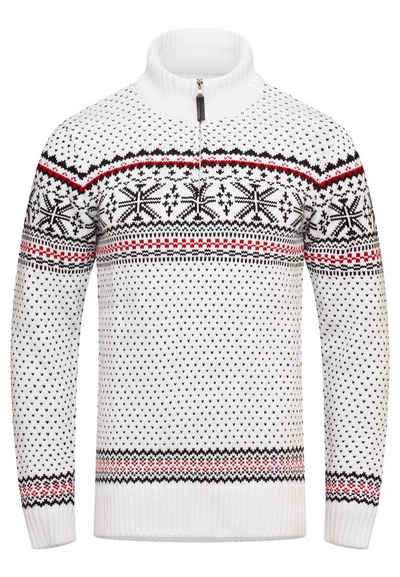 behype Strickpullover BHGALENA Grobstrick Norweger-Muster Troyer