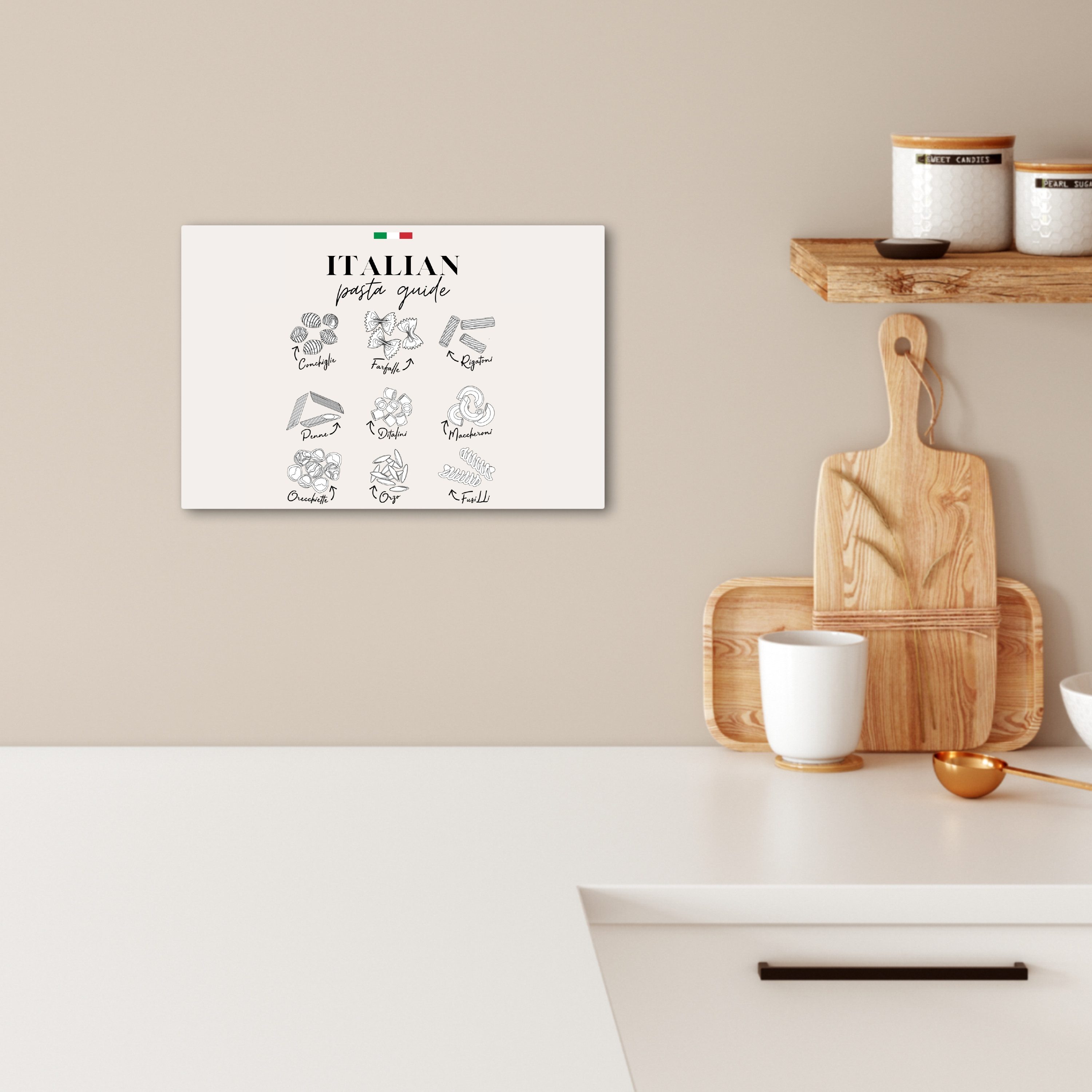 OneMillionCanvasses® Leinwandbild Nudelsorten - Italien - günstig online kaufen