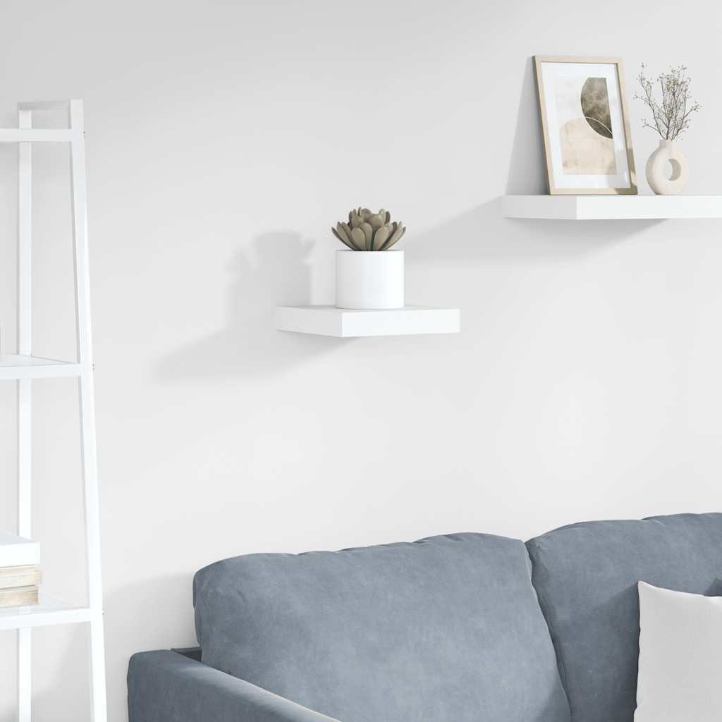furnicato Wandregal Schweberegal 23 x 23,5 x 3,8 cm Hochglanz-Weiß mit Metallrahmen, 1-tlg., Unsichtbares Wandboard mit Wabenplatten-Design für Dekoartikel