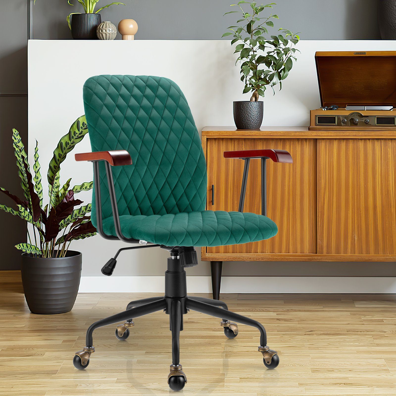 COSTWAY Drehstuhl, Bürostuhl bis 150 kg, 89,5 bis grün höheverstellbar 97,5cm