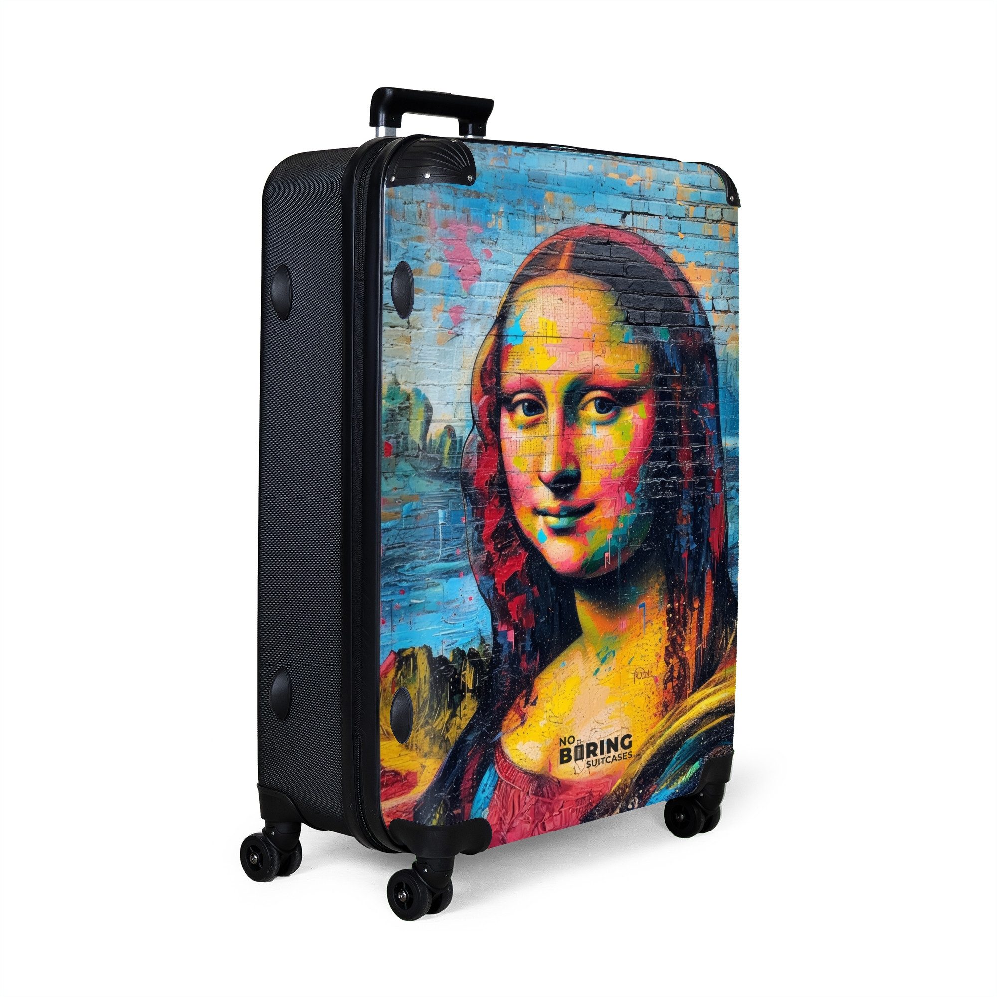 NoBoringSuitcases.com© Hartschalen-Trolley Bunte Mona Lisa im günstig online kaufen