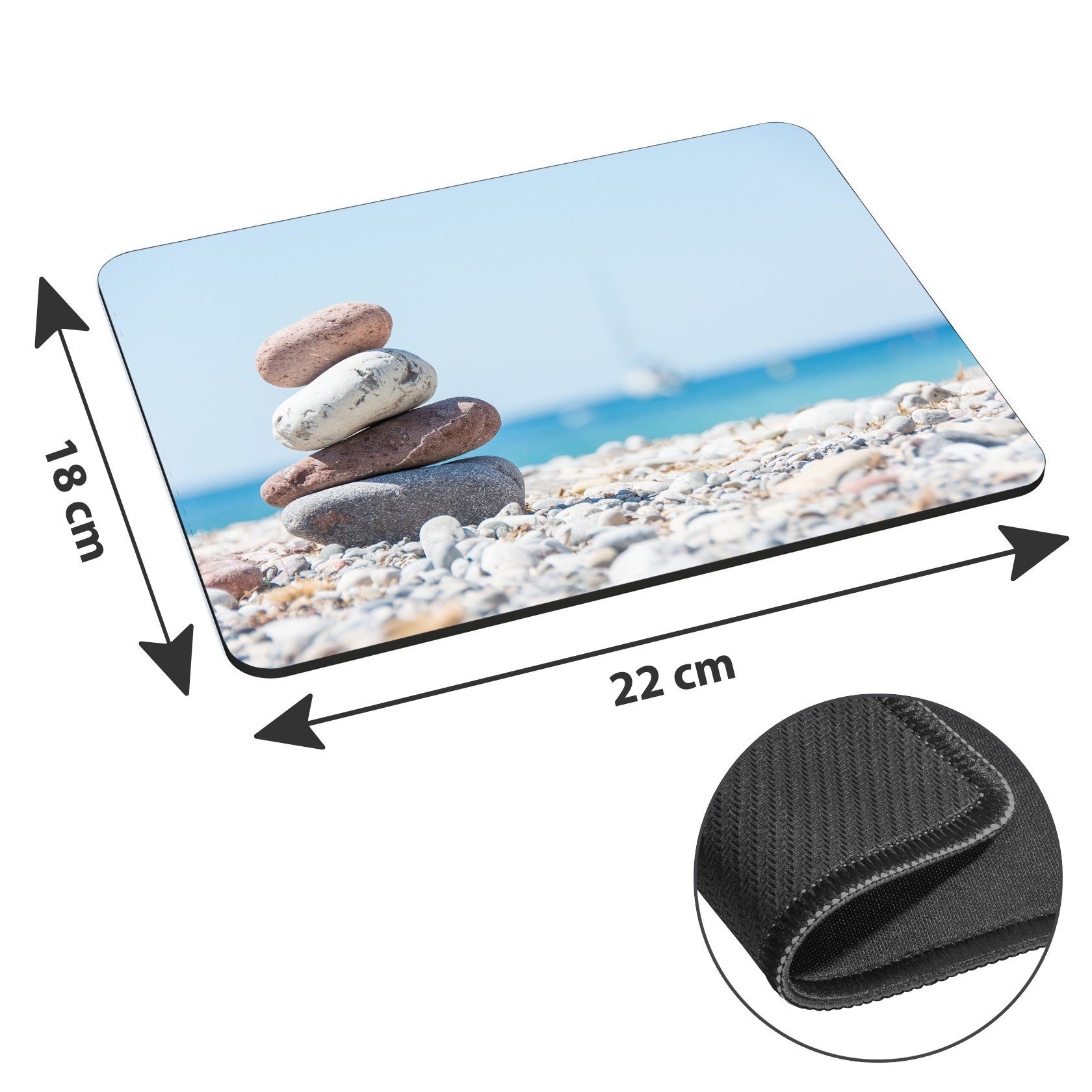 PEDEA Gaming Mauspad 22 cm x 18 cm mit Motiv (Größe L), mit vernähten Rändern und Rutschfester Unterseite – Bild 2 von 4