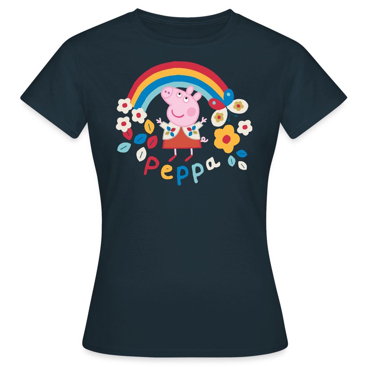 Spreadshirt T-Shirt Peppa Wutz Regenbogen Rainbow günstig online kaufen