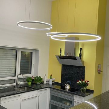 s.luce Pendelleuchte LED Hängelampe Ring 100 direkt oder indirekt Weiß, Warmweiß