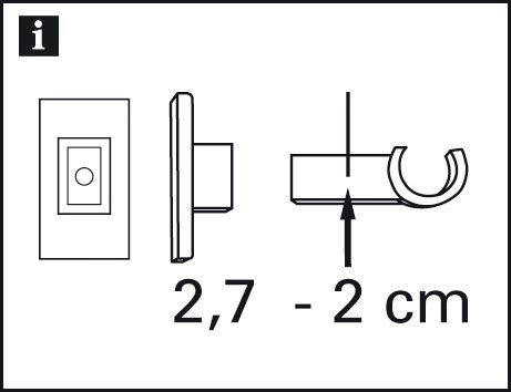 Caféhausstange Caféhausstange mm, GARDINIA, 12 (Set, Träger mm Serie 2-St), Ø California weiß 10/12 Ø Träger für