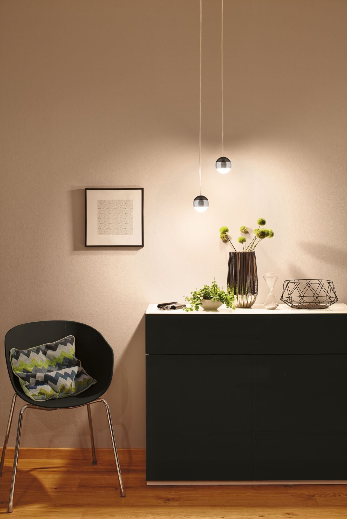 Paulmann Schienensystem-Leuchten URail Pendel Capsule II 400lm 6,3W 2700K 230V Schwarz matt, Chrom, LED fest integriert, Warmweiß, dimmbar