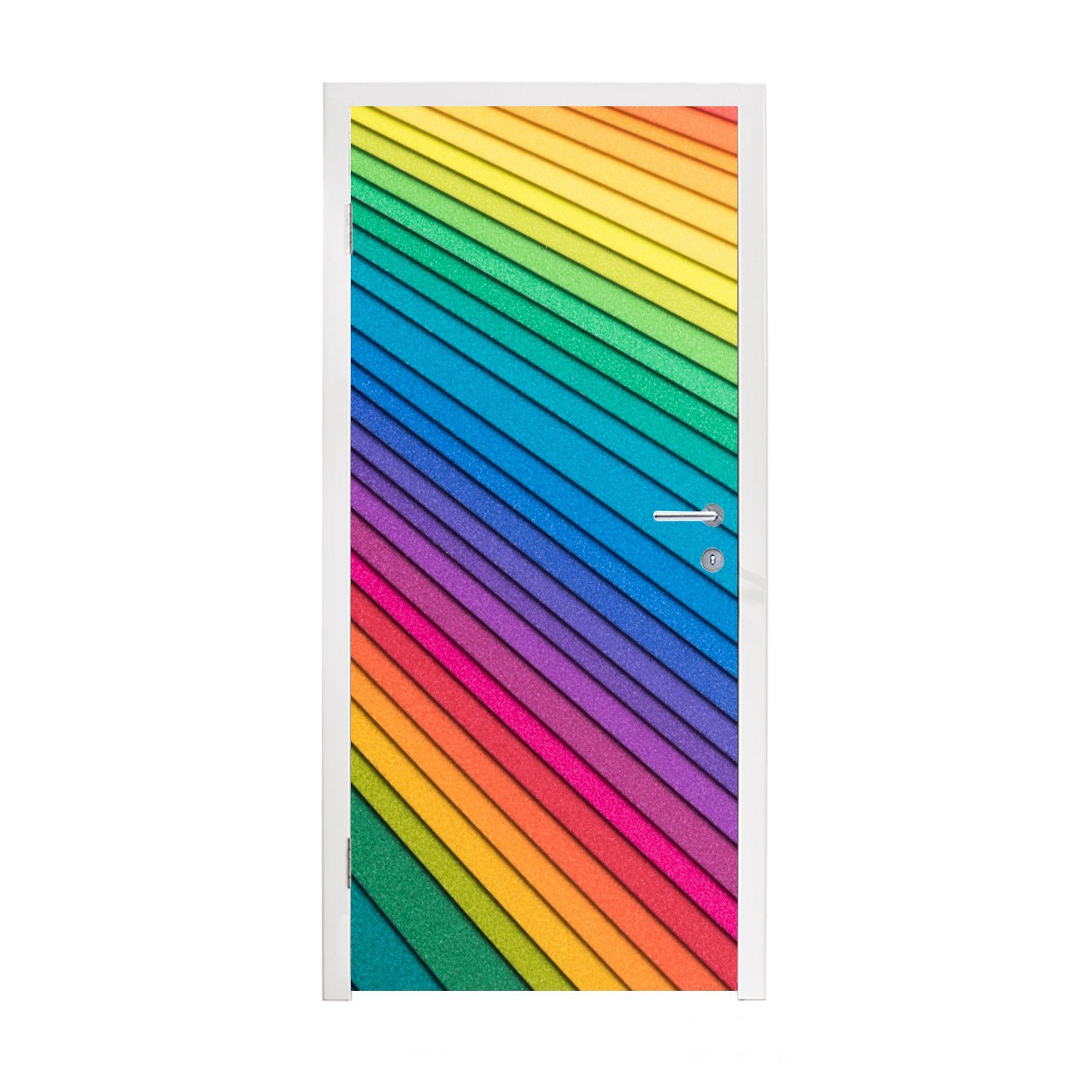 MuchoWow Türtapete cm Tür, Regenbogenfarbenes Fototapete St), für Türaufkleber, Matt, 75x205 (1 bedruckt, Papier