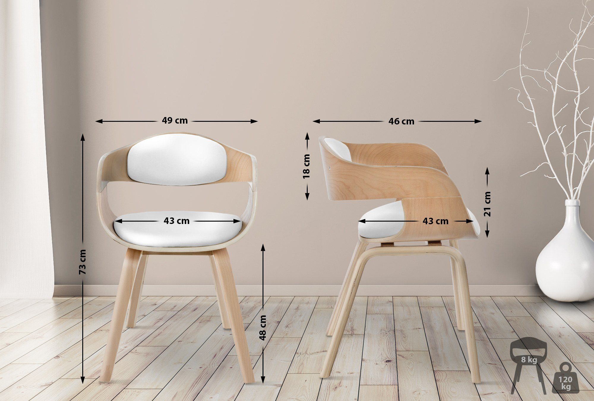 CLP Esszimmerstuhl Kingston Kunstleder (2er Set), günstig online kaufen