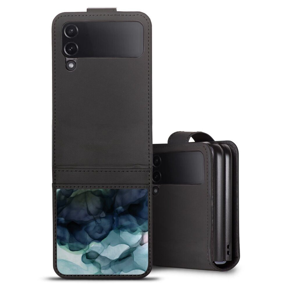 DeinDesign Handyhülle Wasserfarbe Textur Muster Liquid Art Twilight Mood, Samsung Galaxy Z Flip 4 Hülle Handy Flip Case Wallet Cover