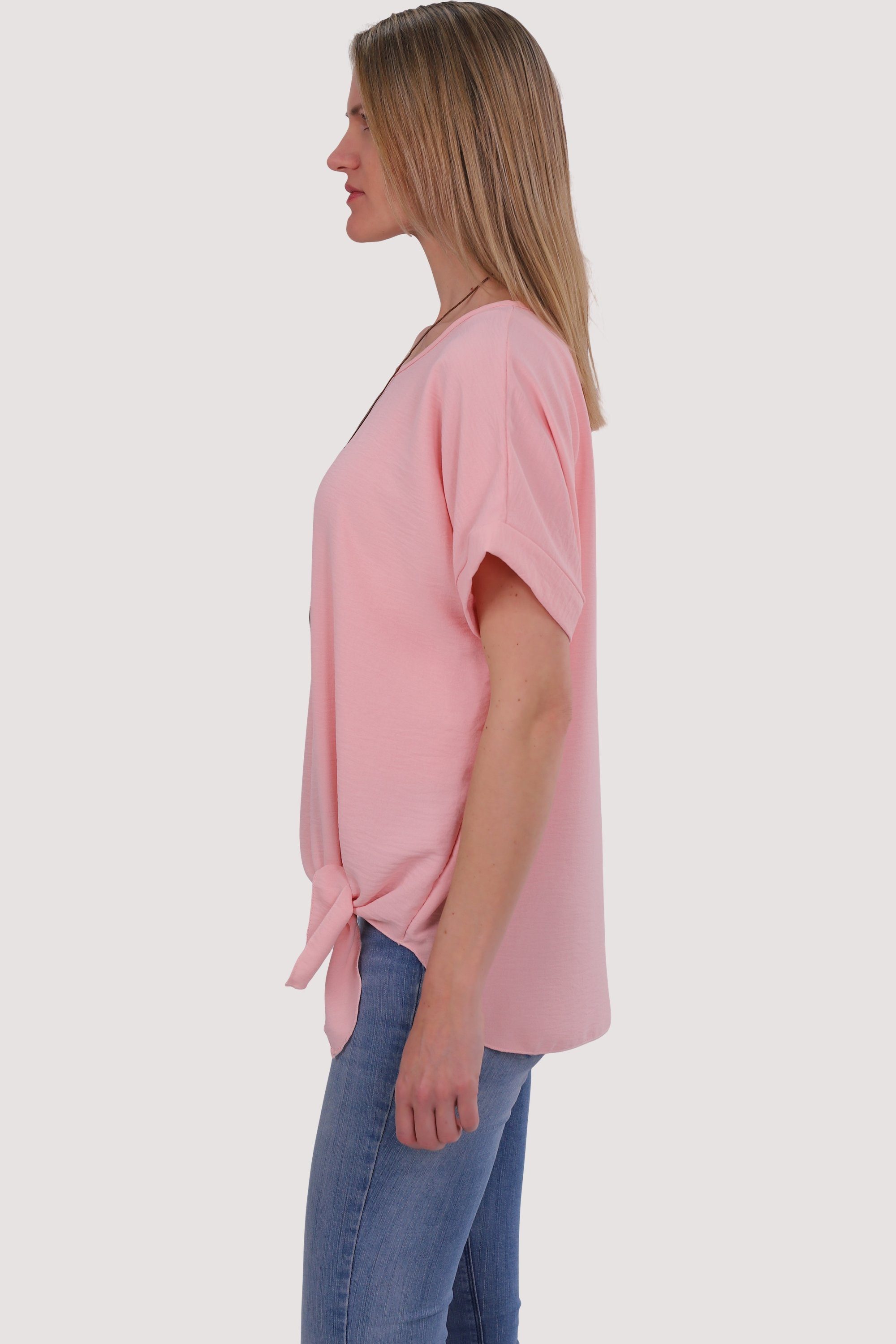 malito more than 10508 Kette Bindeknoten rosa fashion und Blusenshirt mit Einheitsgröße