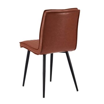 CLIPOP Esszimmerstuhl Gepolsterter Stuhl (2er Set), Küchenstuhl aus Kunstleder mit weicher Rückenlehne und Metallbeinen