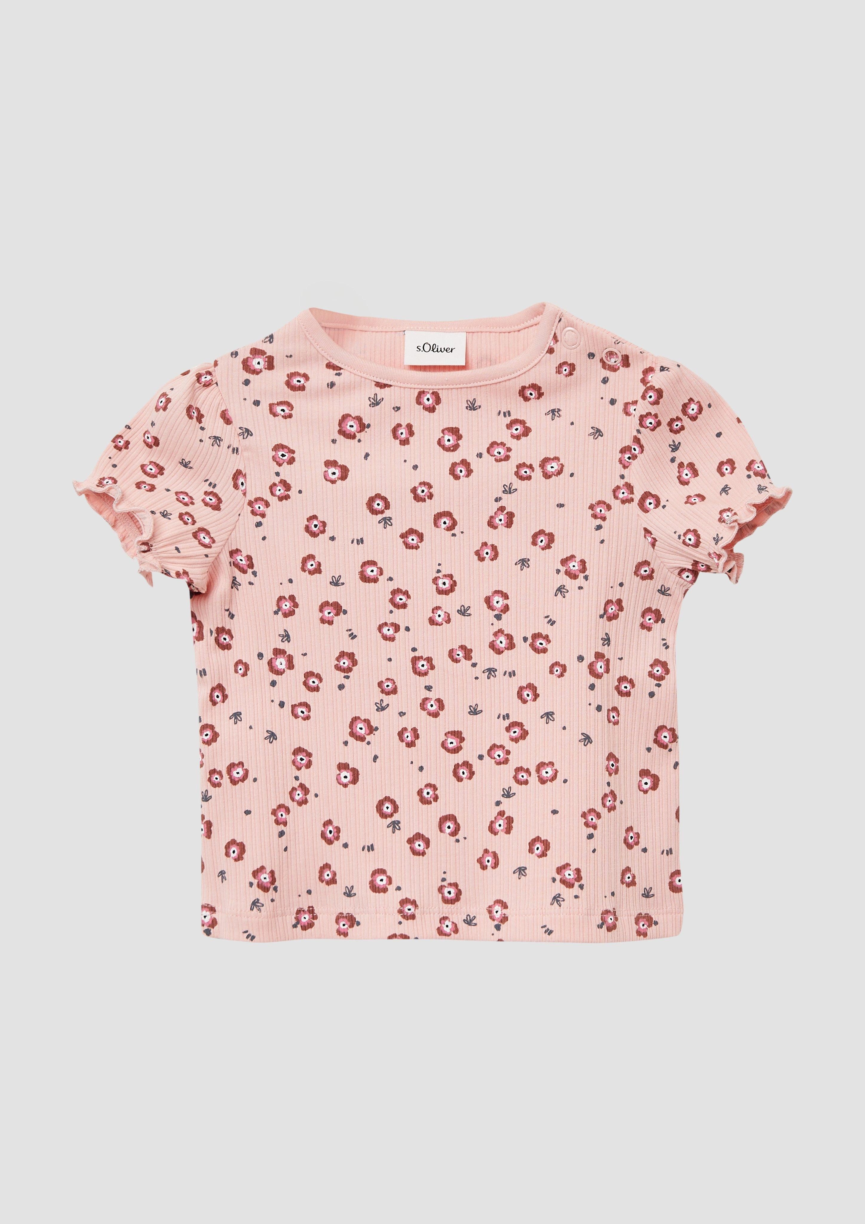 s.Oliver Kurzarmshirt Elastisches T-Shirt aus Rippware günstig online kaufen