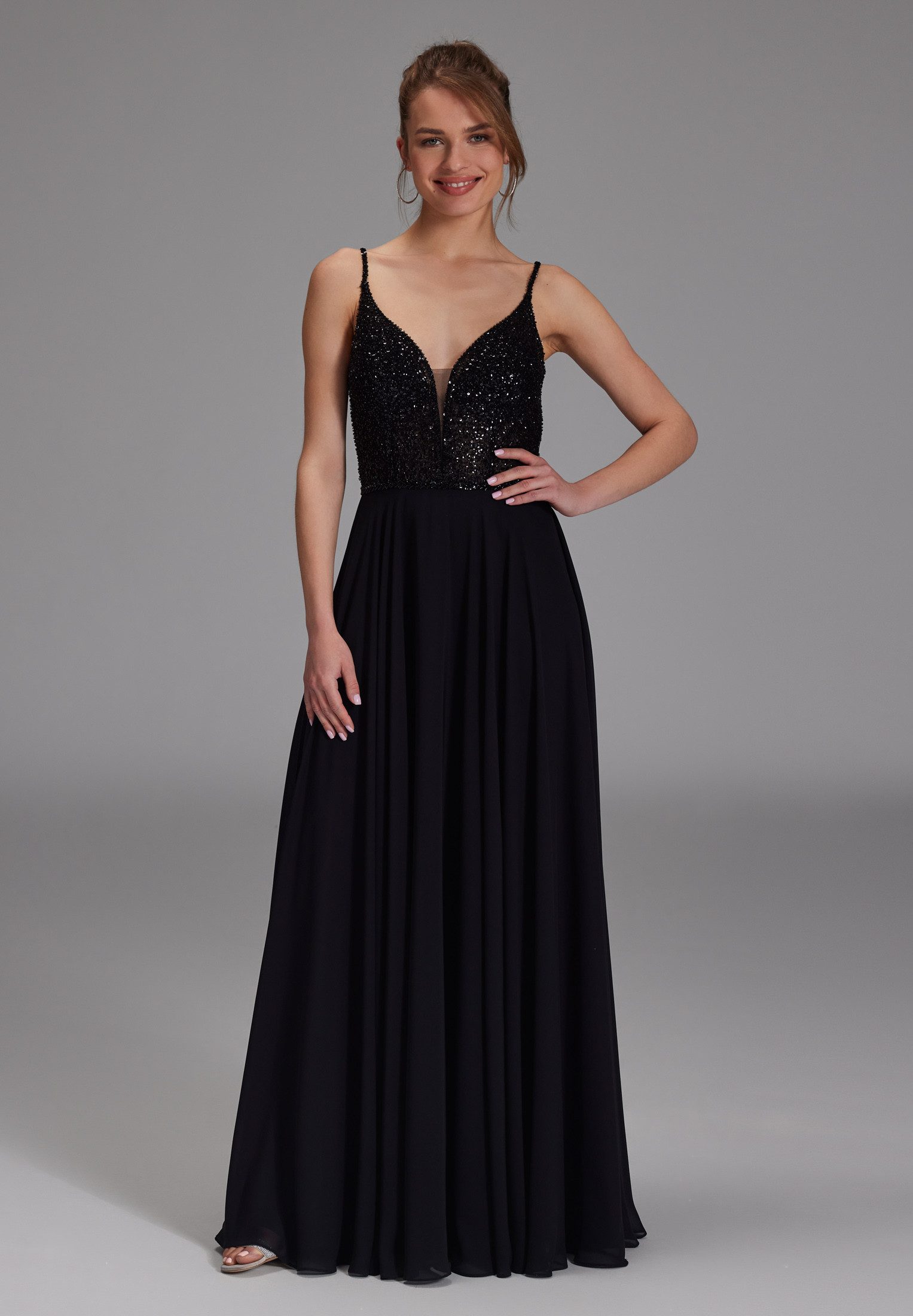 hey kyla Abendkleid Taillierter Schnitt mit ausgestelltem Rockteil
