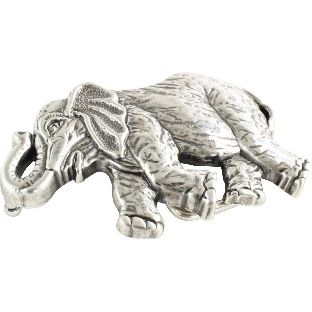 BELTINGER Gürtelschnalle Asiatischer Elefant 4,0 cm - Buckle Wechselschließe Gürtelschließe 40m (1-St)