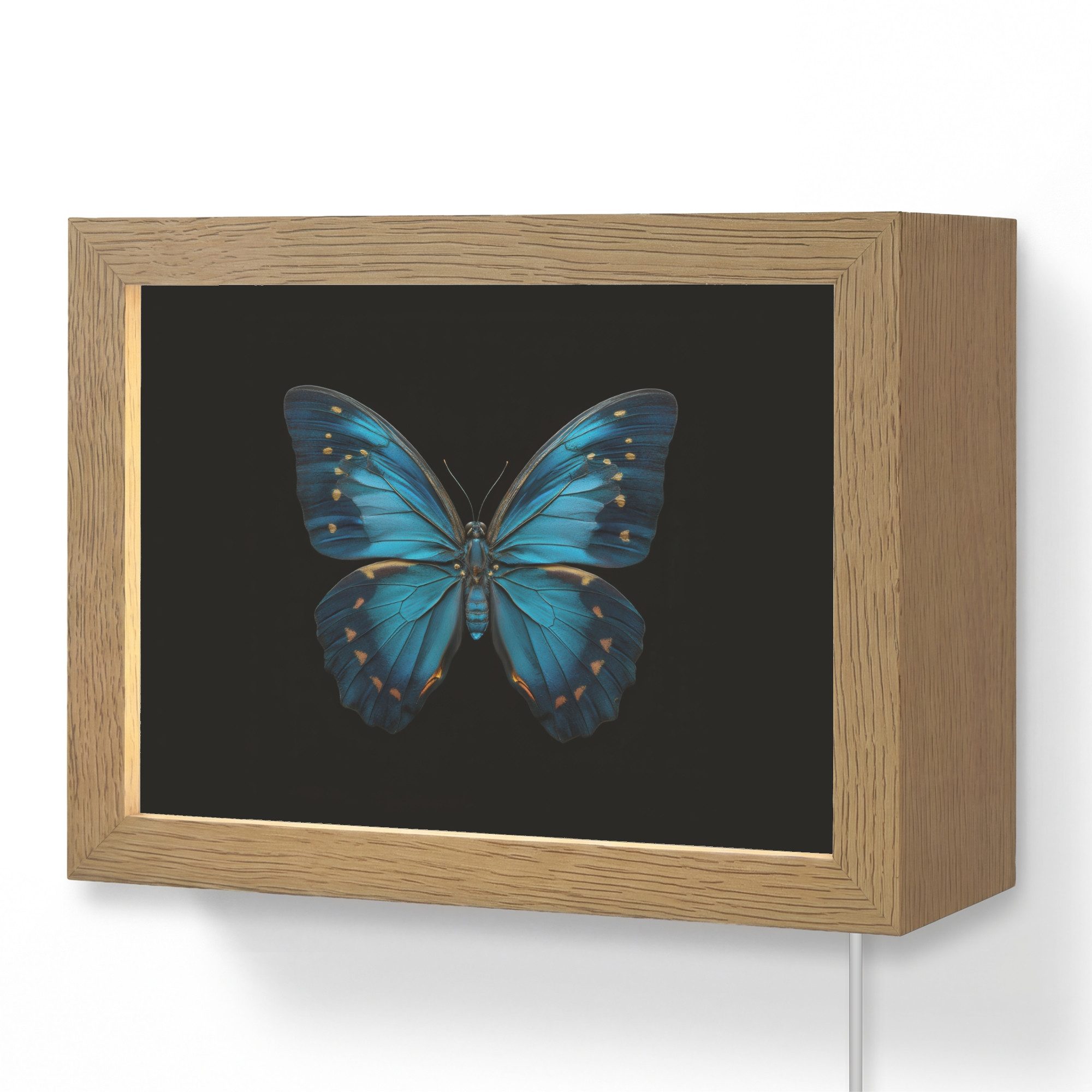 OnlyWow Wandleuchte Lightframe Schmetterling - Blau - Kontrast, Dimmbar, Farbwechsel, LED, Warmweiß, Kaltweiß, Neutralweiß Einstellbar, Wandlampe Innen, Dimmbar, mit Kabel, LED, Modern, Flur