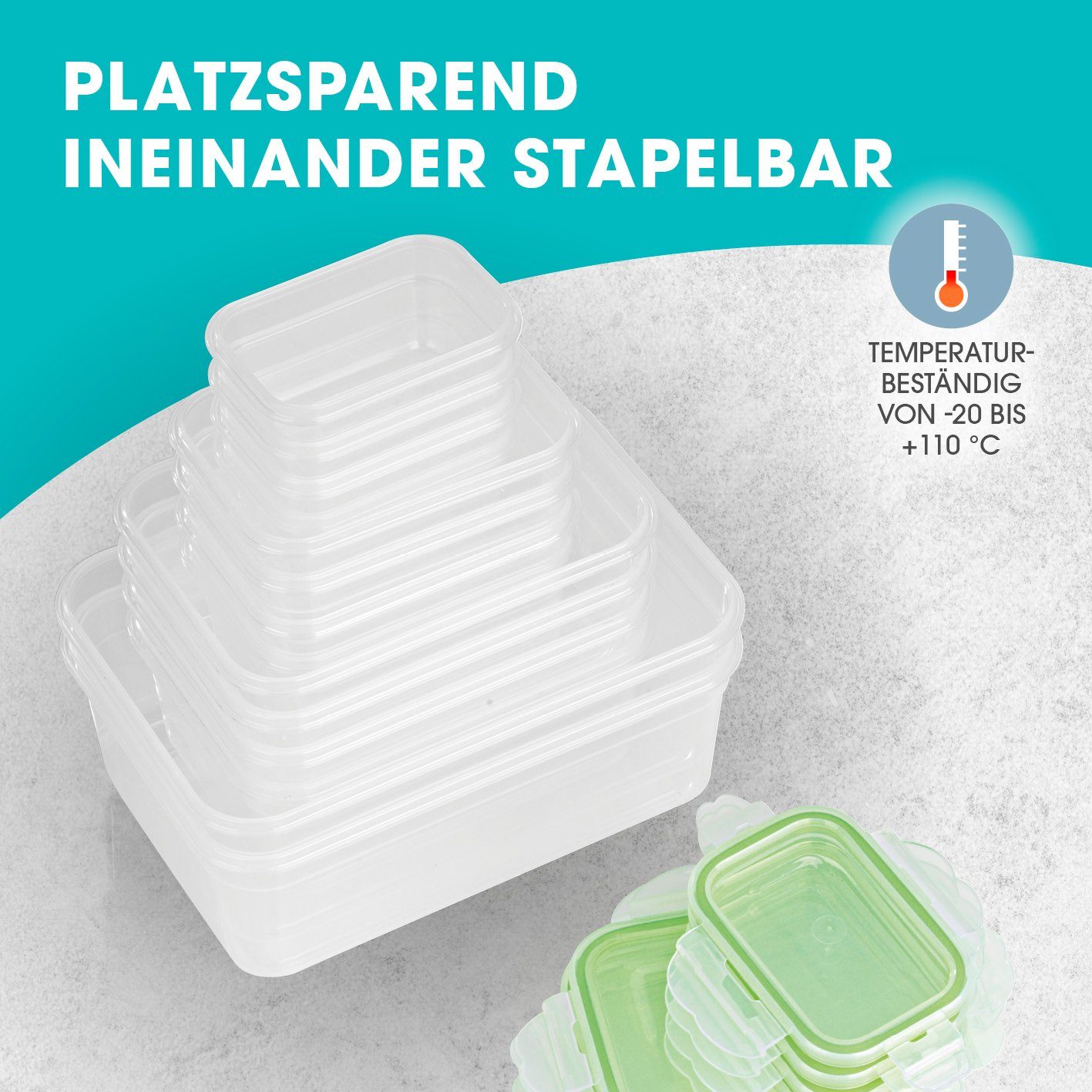 Set, Lunchbox 4x tropfsicher, 1100ml; aufbewahren, 2x 4x 200ml; 28-tlg), 2100ml einfrieren, 4x (14er 500ml; Frischhaltedose GOURMETmaxx