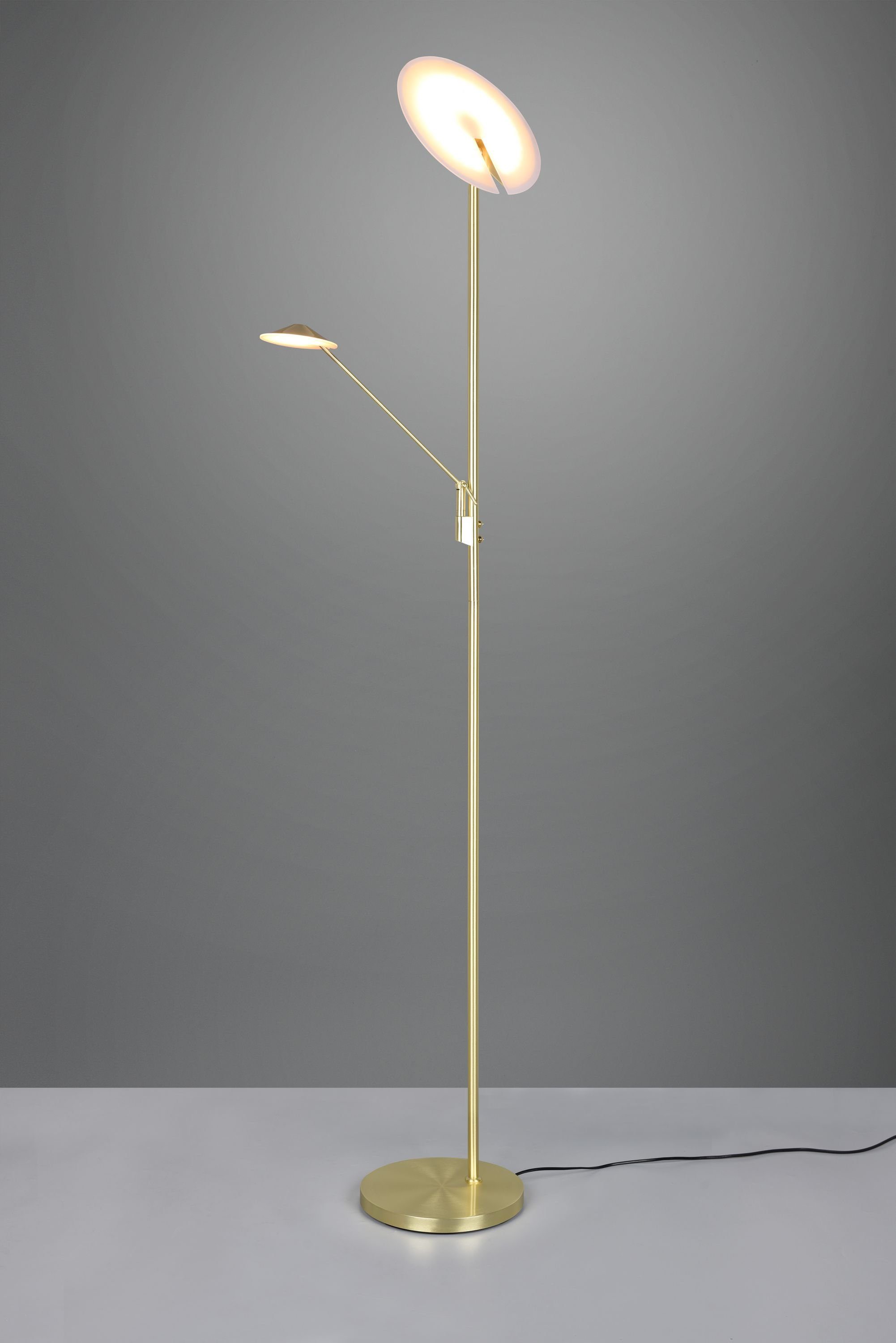 TRIO Leuchten Stehlampe Stehleuchte, TRIO-Leuchten Stehleuchte BRANTFORD  (BH 30x180 cm) BH 30x180 cm gold