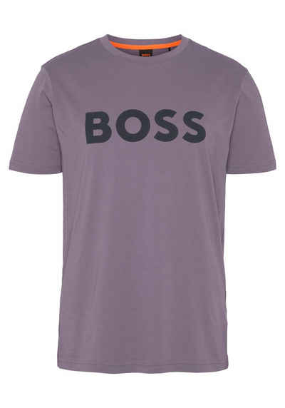 BOSS ORANGE T-Shirt Thinking 1 10246016 01 mit großem BOSS Druck auf der Brust