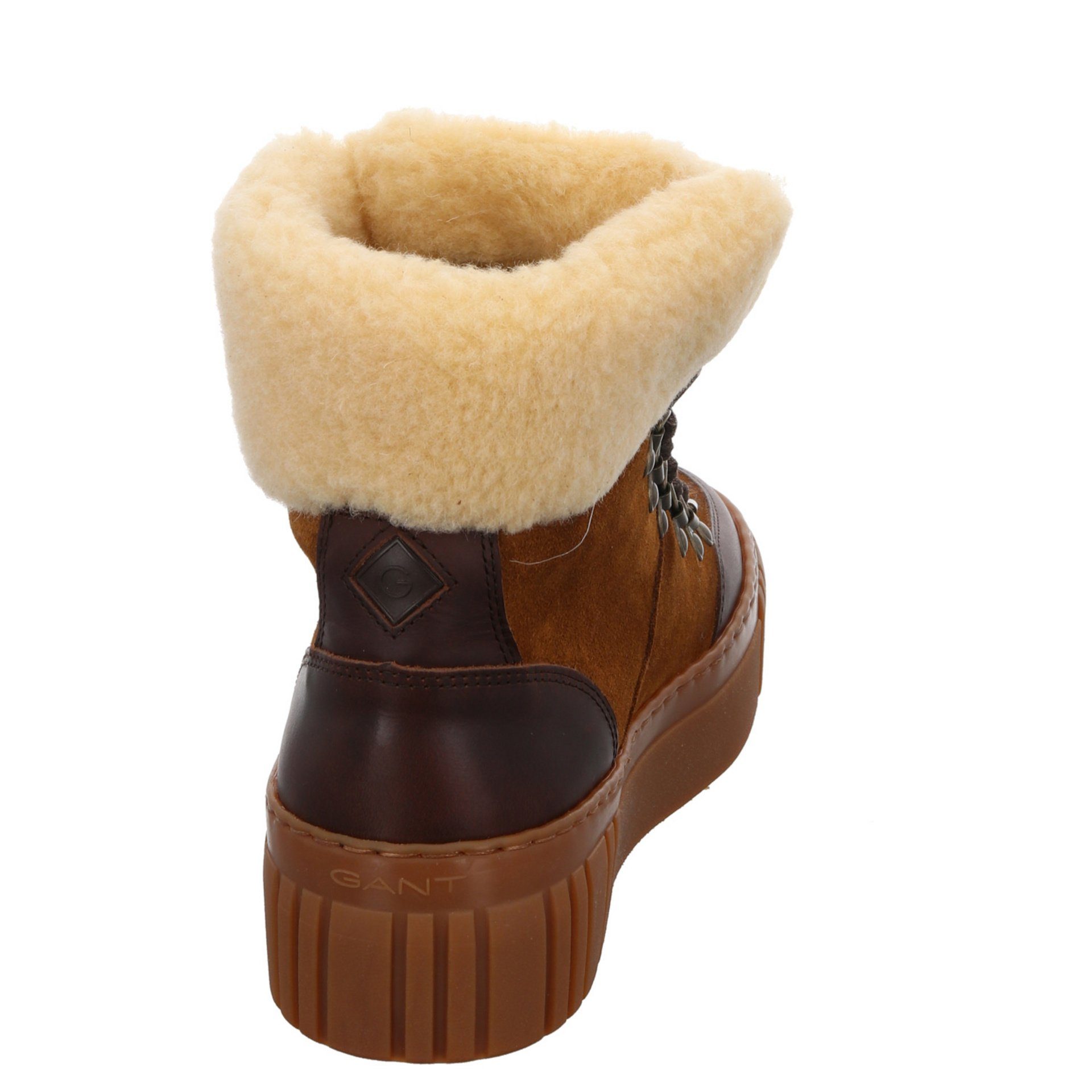 uni Lederkombination Schnürstiefel beige/darkbrown Boots Snowmont Lederkombination Gant