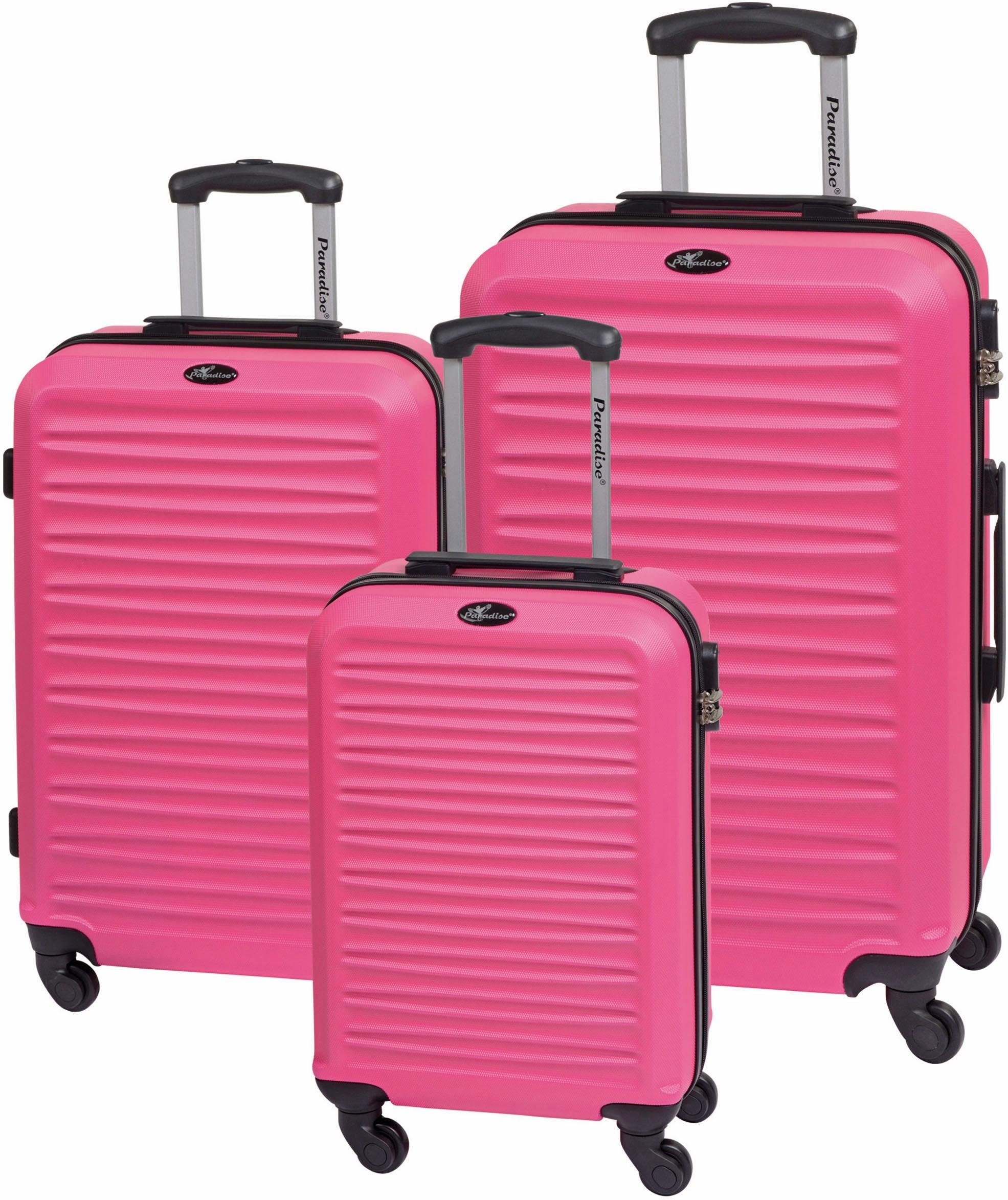 Paradise by CHECK.IN Trolleyset Havanna, 4 Rollen, (Set, 3 tlg) pink