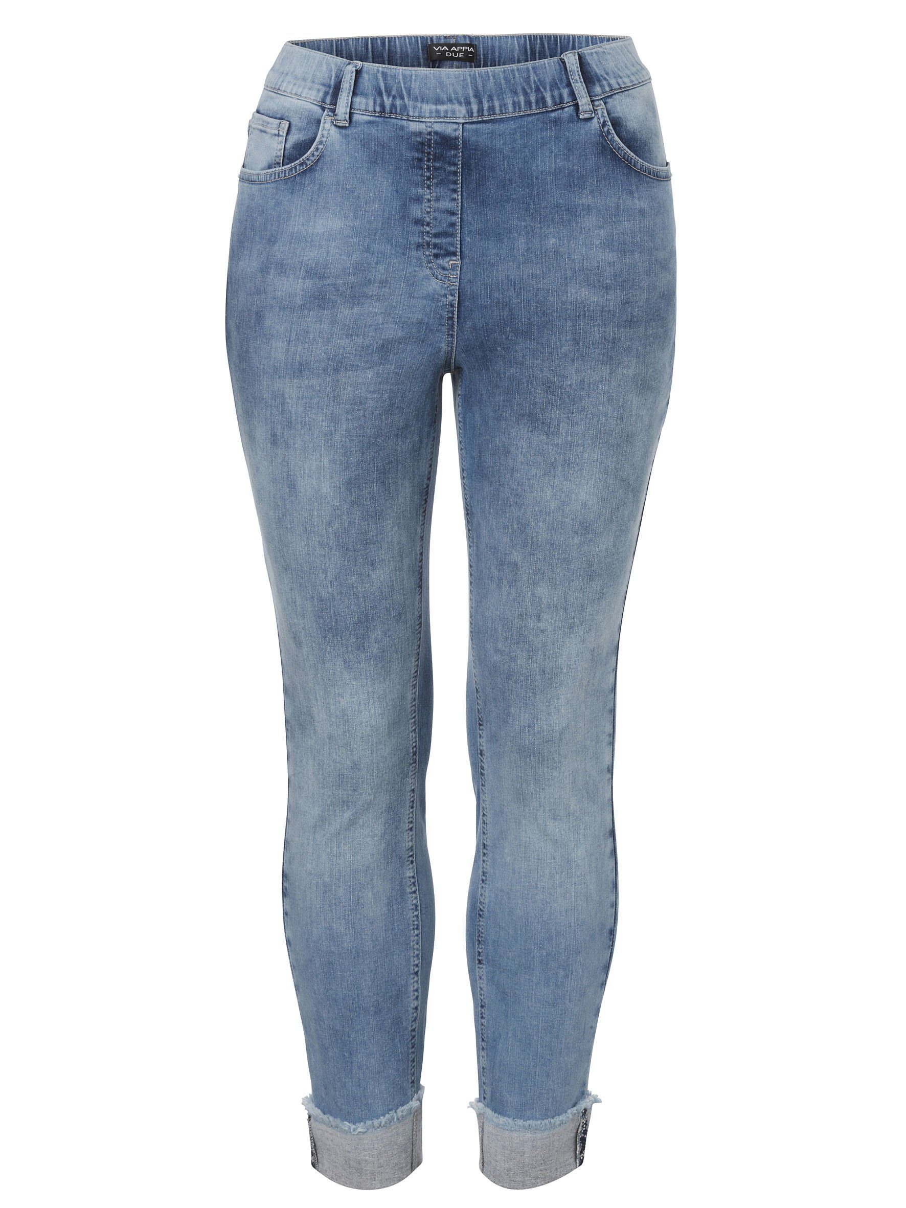 VIA APPIA DUE 7/8-Jeans Modische Schlupfjeans in unifarbenem Design | Straight-Fit Jeans