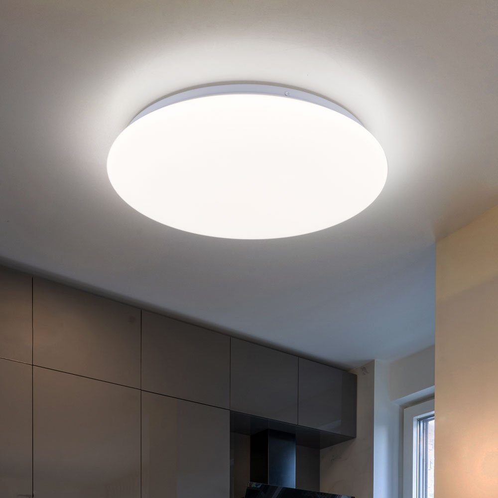 Warmweiß, LED Deckenleuchte Wohnzimmerleuchte verbaut, Deckenleuchte, Deckenlampe weiß fest dimmbar rund LED-Leuchtmittel AEG LED