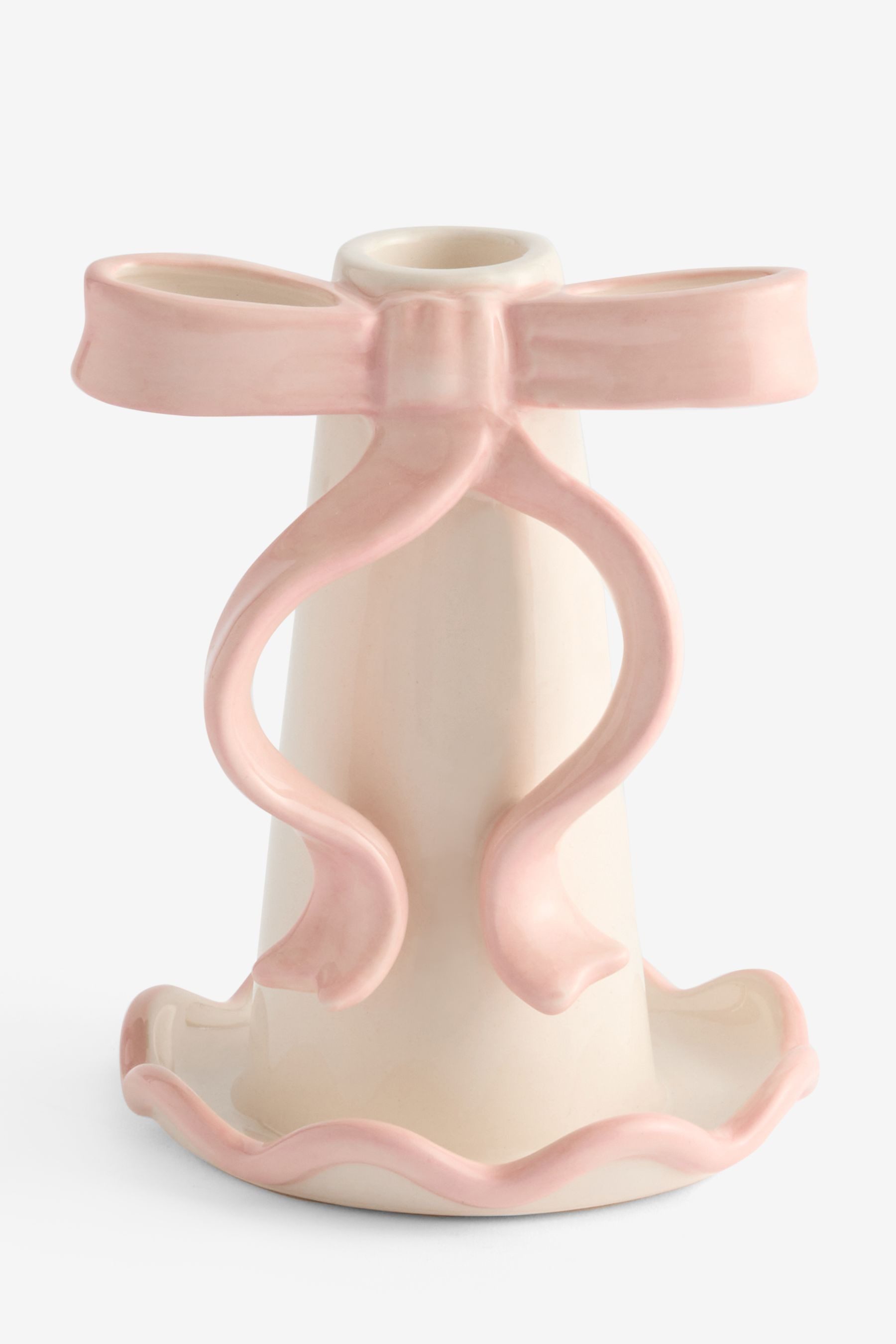 Next Kerzenhalter Keramik-Kerzenständer mit Schleifen-Design