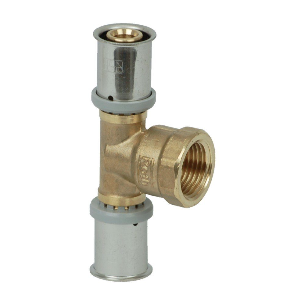 Roth Wasserrohr Roth RIS T-Stück 20 mm x 1/2" IG x 20 mm, Messing