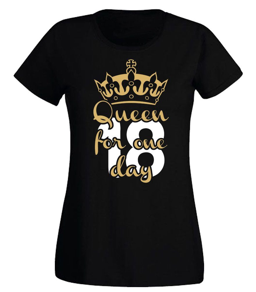 G-graphics T-Shirt 18 – Queen for one day Slim-fit Damen T-Shirt mit Motiv günstig online kaufen
