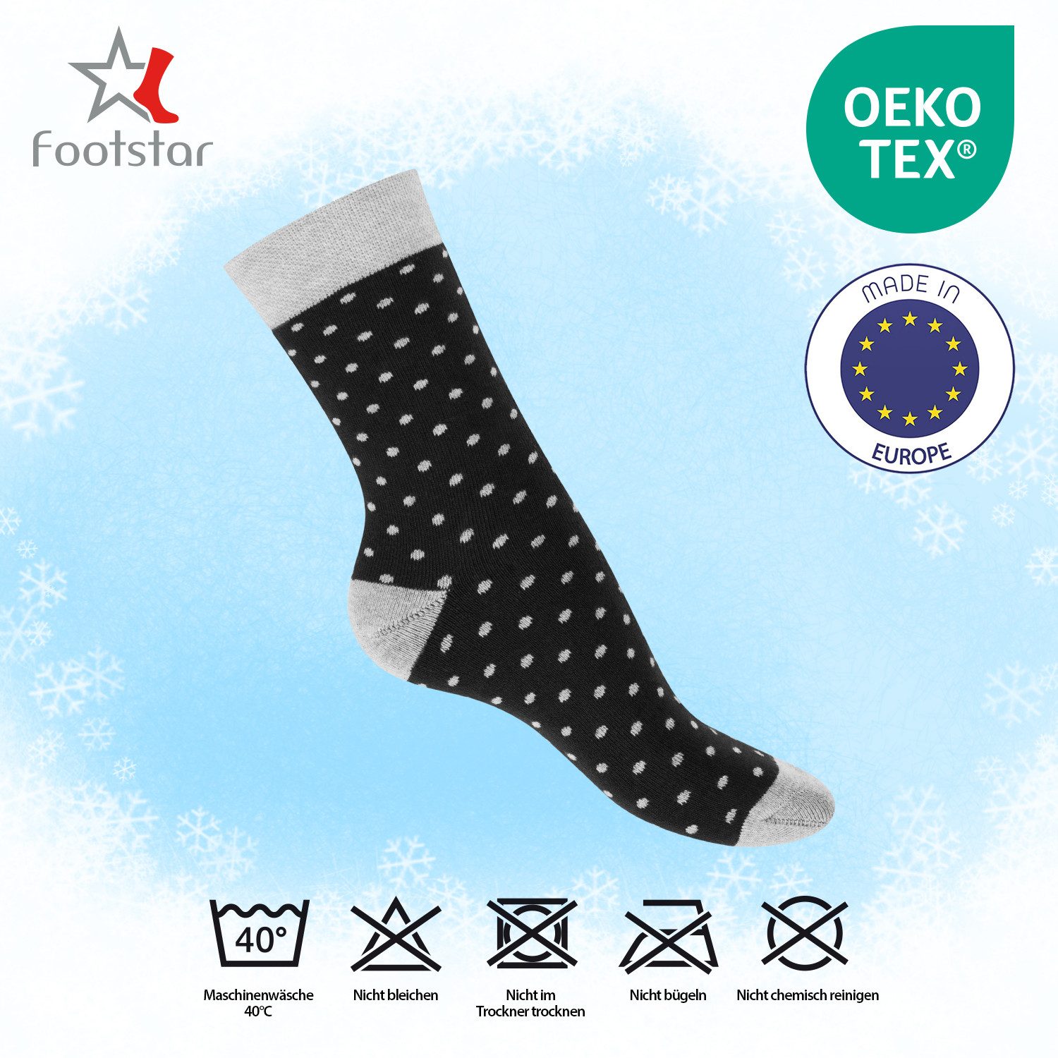 Footstar Thermosocken Damen Wintersocken (6 Paar) Warme Vollfrottee Thermo Socken