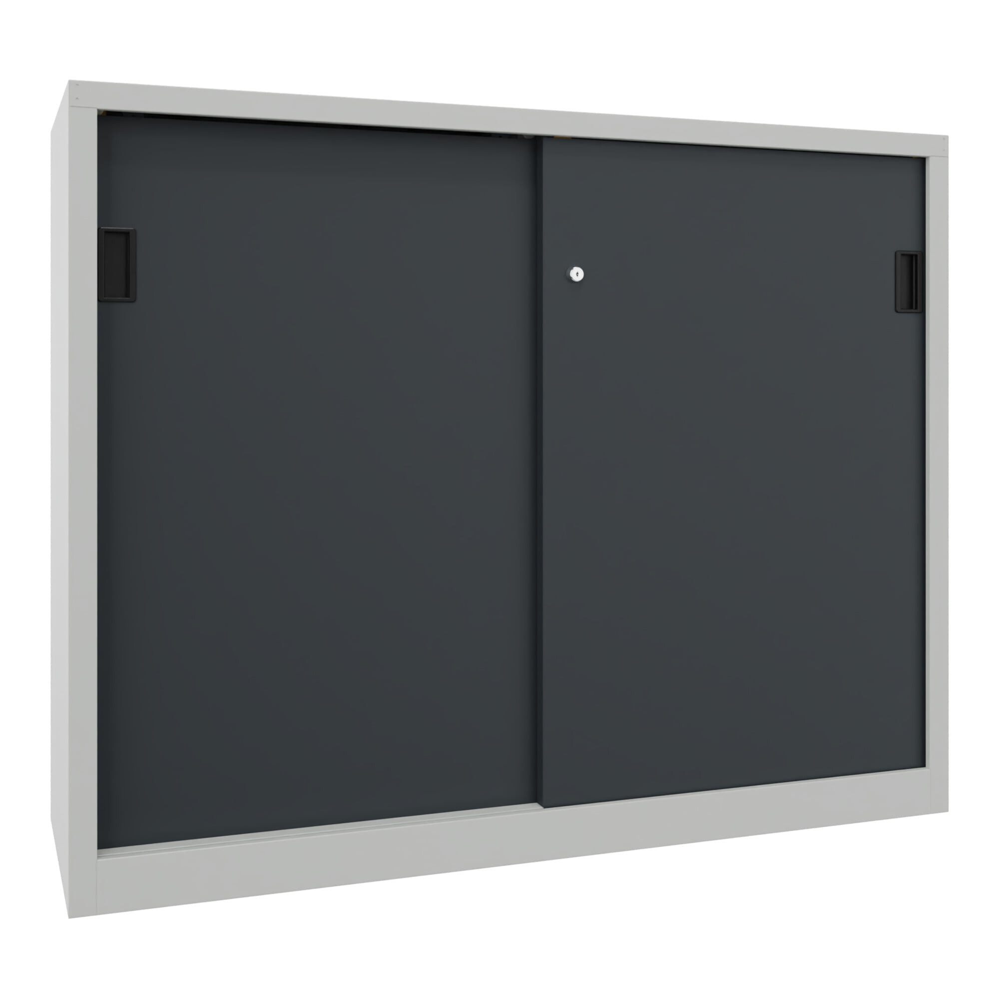 Pavoy Rollcontainer Pavoy Schiebetürenschrank, 1200x1500x400 mm, 4 Böden verzinkt, RAL 703
