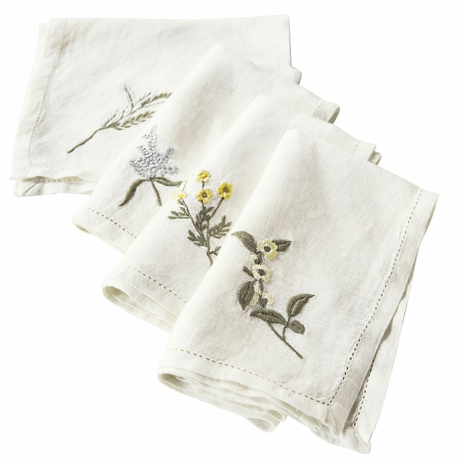 Mirabeau Stoffserviette Serviette 4er Set Lentilly weiß/bunt
