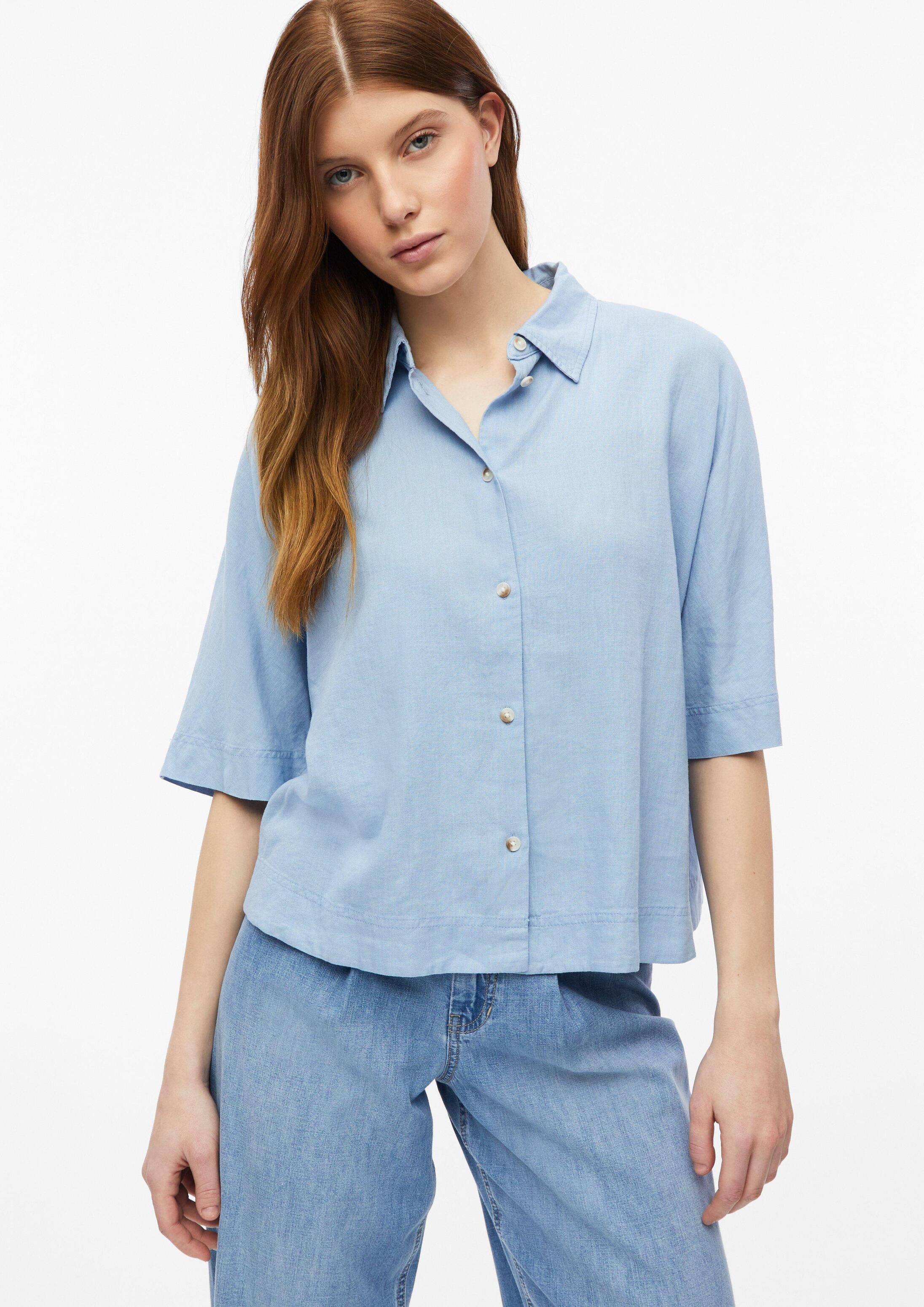 s.Oliver Kurzarmbluse Bluse Kurzarm-Bluse aus Leinenmix