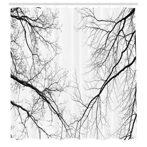 Abakuhaus Duschvorhang Moderner Digitaldruck mit 12 Haken auf Stoff Wasser Resistent Breite 175 cm, Höhe 180 cm, Wald Leafless Scary Branchen