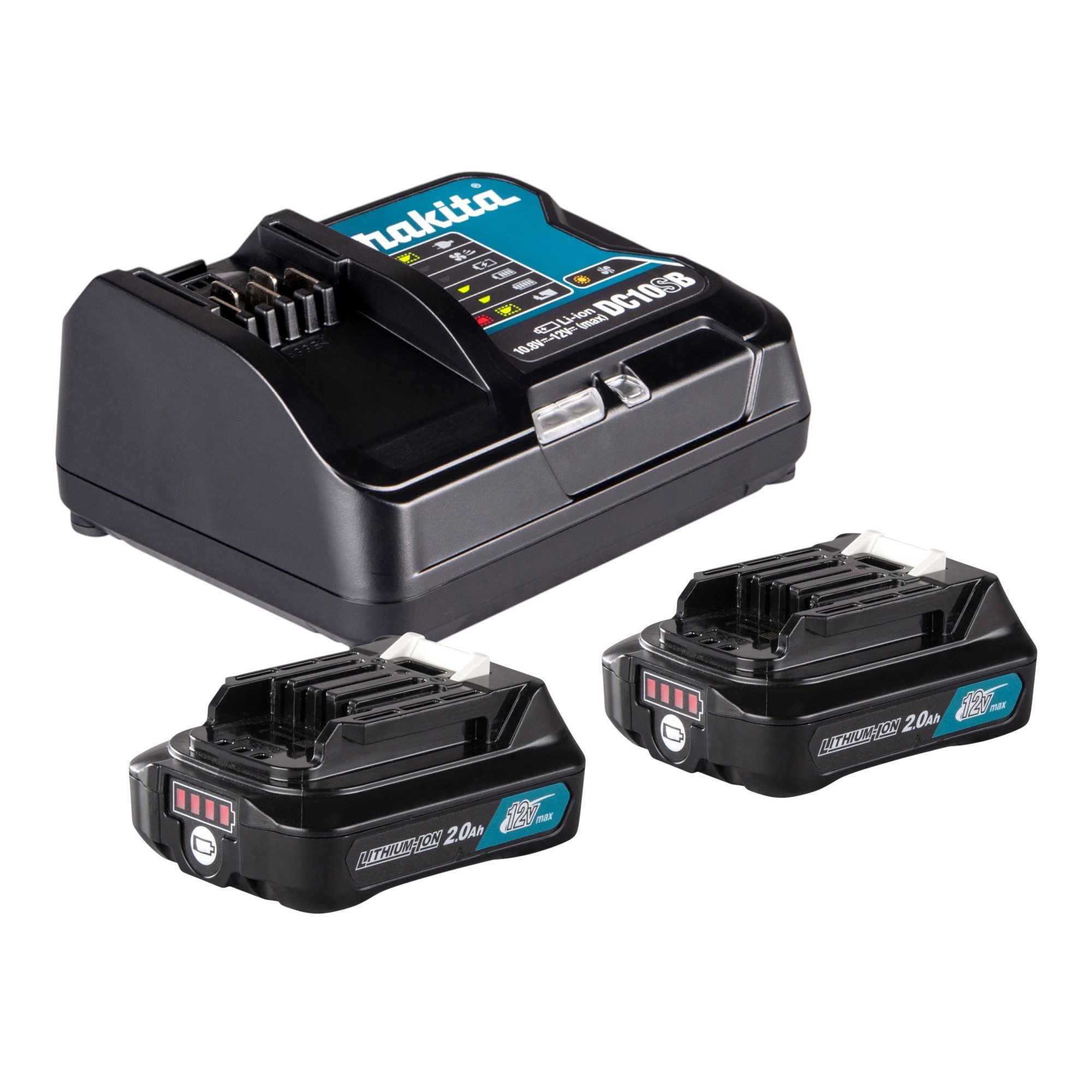 Makita Akku-Handstaubsauger CL 108 FDSA2W Akku Staubsauger 12 V 0,6 l + 2x Akku 2,0 Ah + Ladegerät