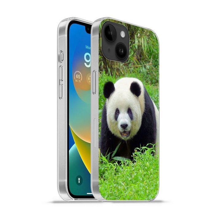 MuchoWow Handyhülle Panda - Gras - Tier Handyhülle Telefonhülle Apple iPhone 14 Plus