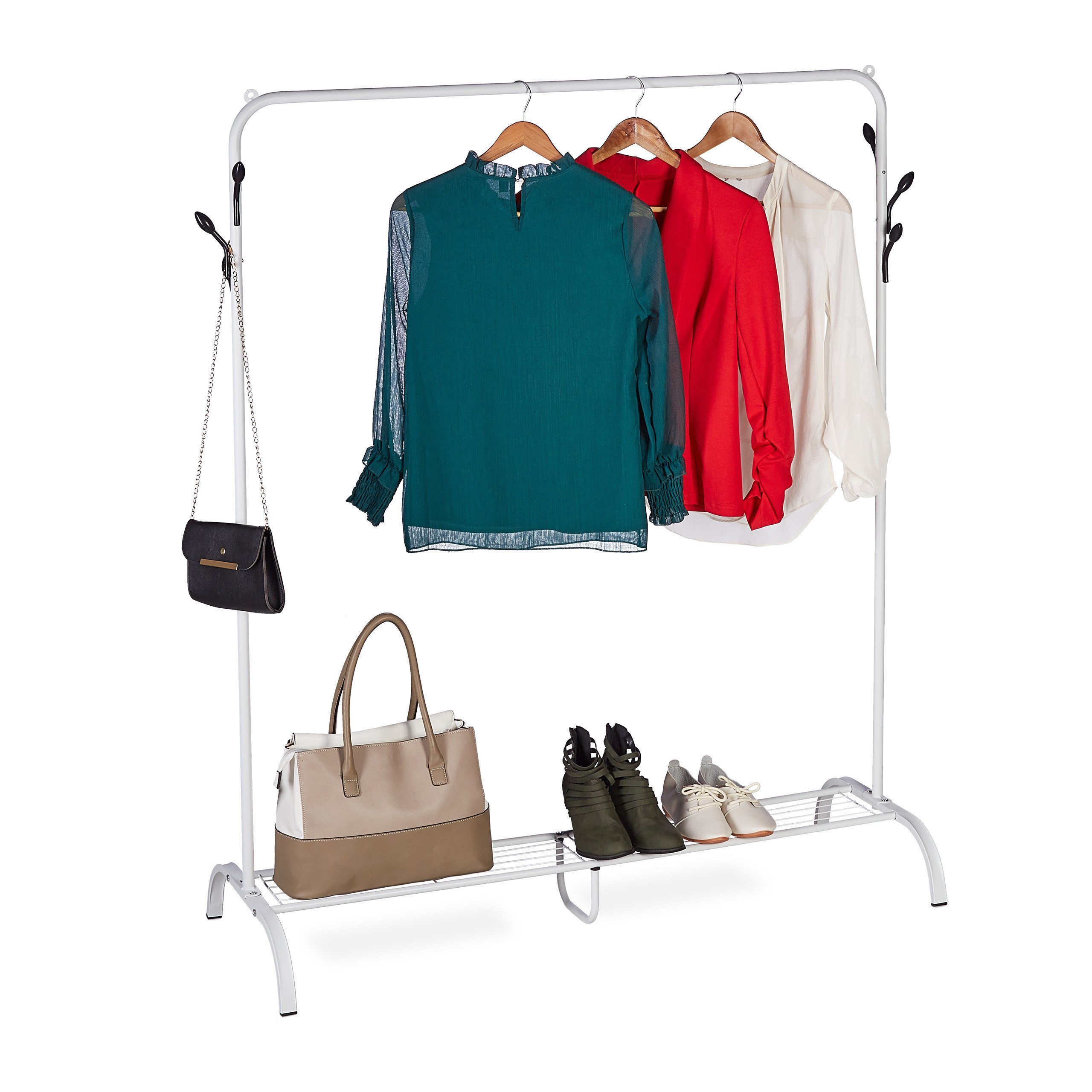 relaxdays Kleiderständer mit Ablage & Hake, günstig online kaufen