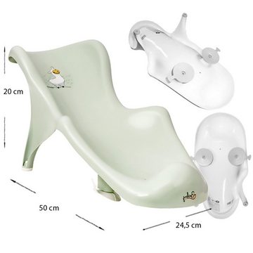 Maltex Babybadewanne LAMA Lindgrün Set 2-tlg + Gestell Weiß - Babybadeset Zubehör Pflege, (Made in Europe Premium Set), ** Babywanne+ Badesitz +Gestell **