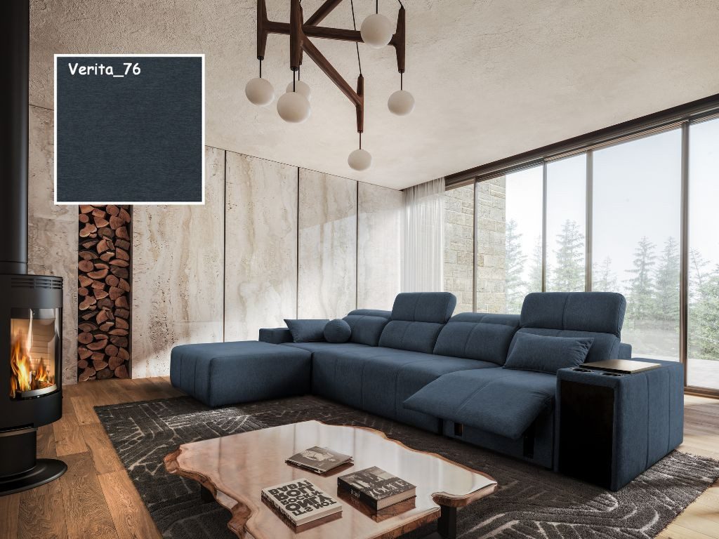 Möbel für Dich Ecksofa XXL Mindy 12 Relax mit elektrischer Fußstütze & Sitztiefenverstellung, auch als Bigsofa mit Hocker aufstellbar, USB, Minibar und Bettkasten