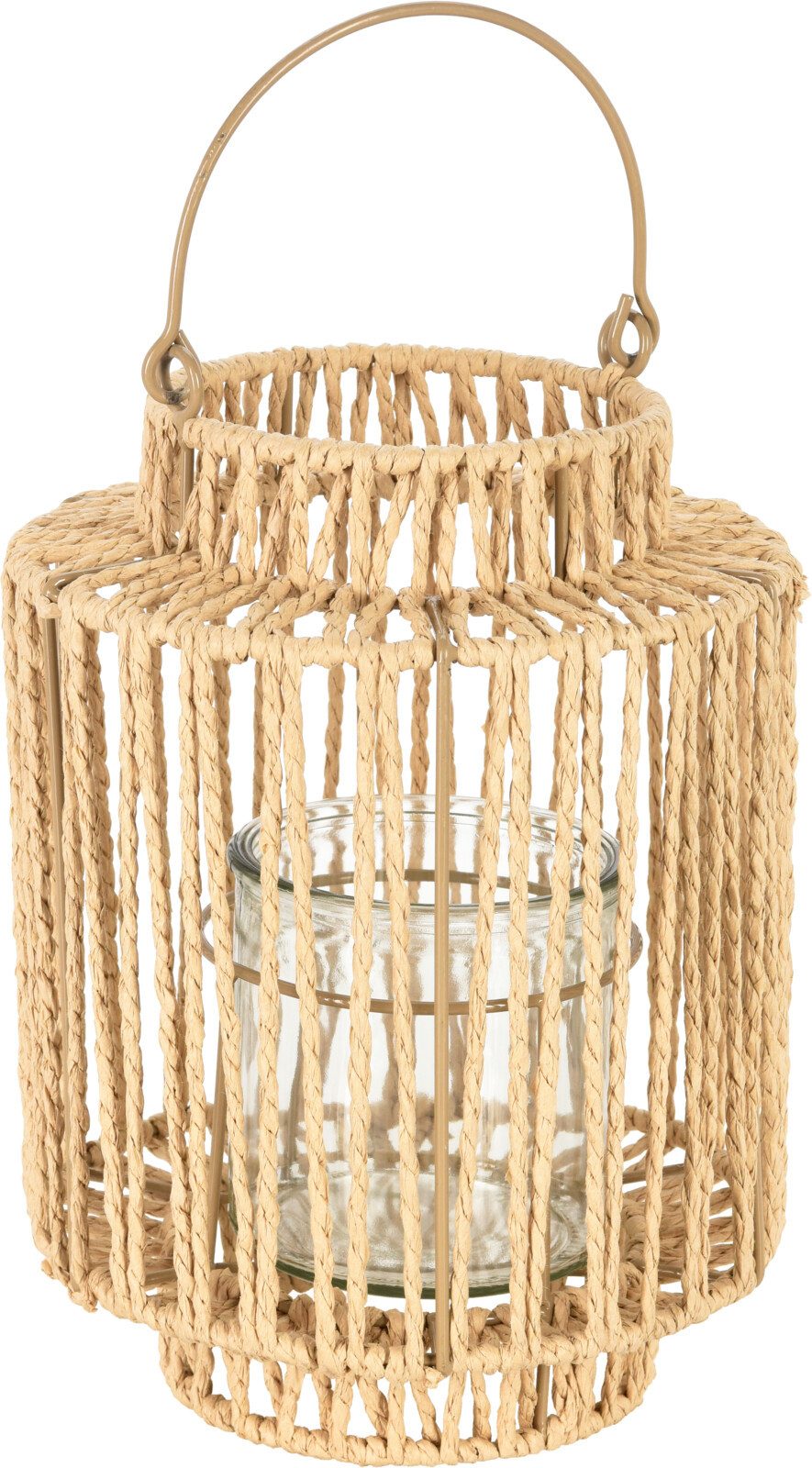 Koopman Kerzenlaterne Braun (1 St), Papierlaterne, Laterne, Glaseinsatz, Hä günstig online kaufen