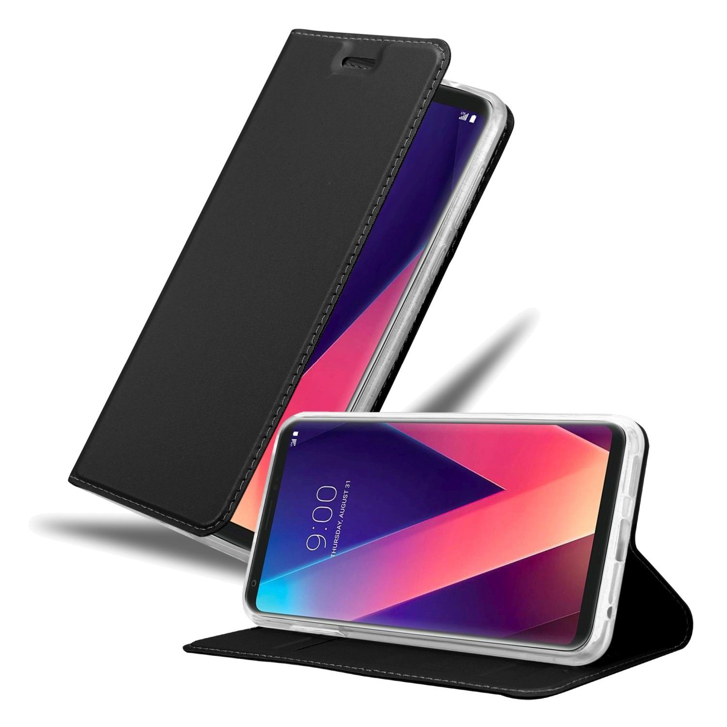 Cadorabo Handyhülle für LG V30 / V30+ / V30S / V30S+ Hülle LG V30 / V30+ / V30S / V30S+, Schutzhülle Hülle mit Standfunktion, Magnetverschluss und Kartenfach